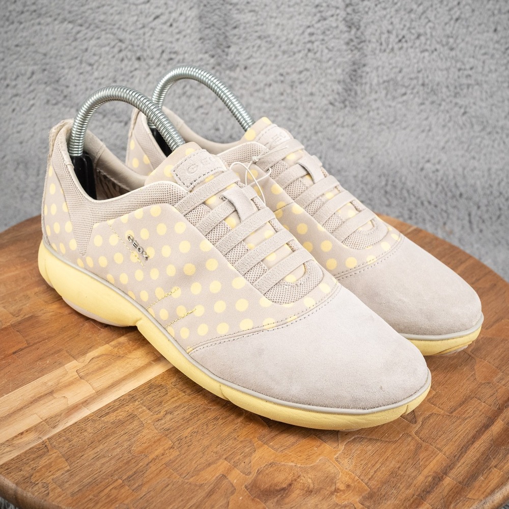 Geox Women's D Nebula‎ E Low-Top Sneakers Yellow Polka Dot Sz US 9